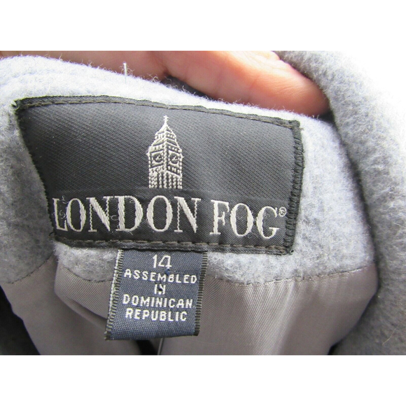 London Fog Women's trench coat Gray size 14 wool blend - Picture 10 of 12